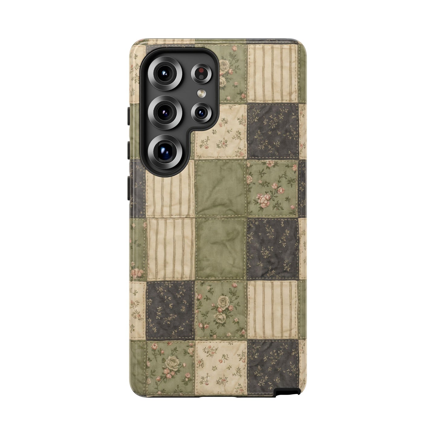 Sage Floral Patchwork Tough Case