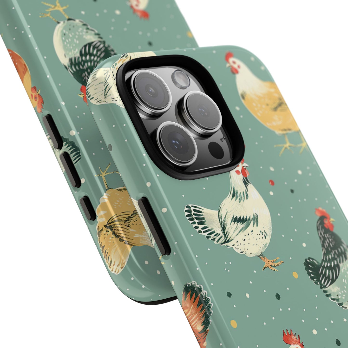 Green Polka Dot Chickens Tough Phone Case