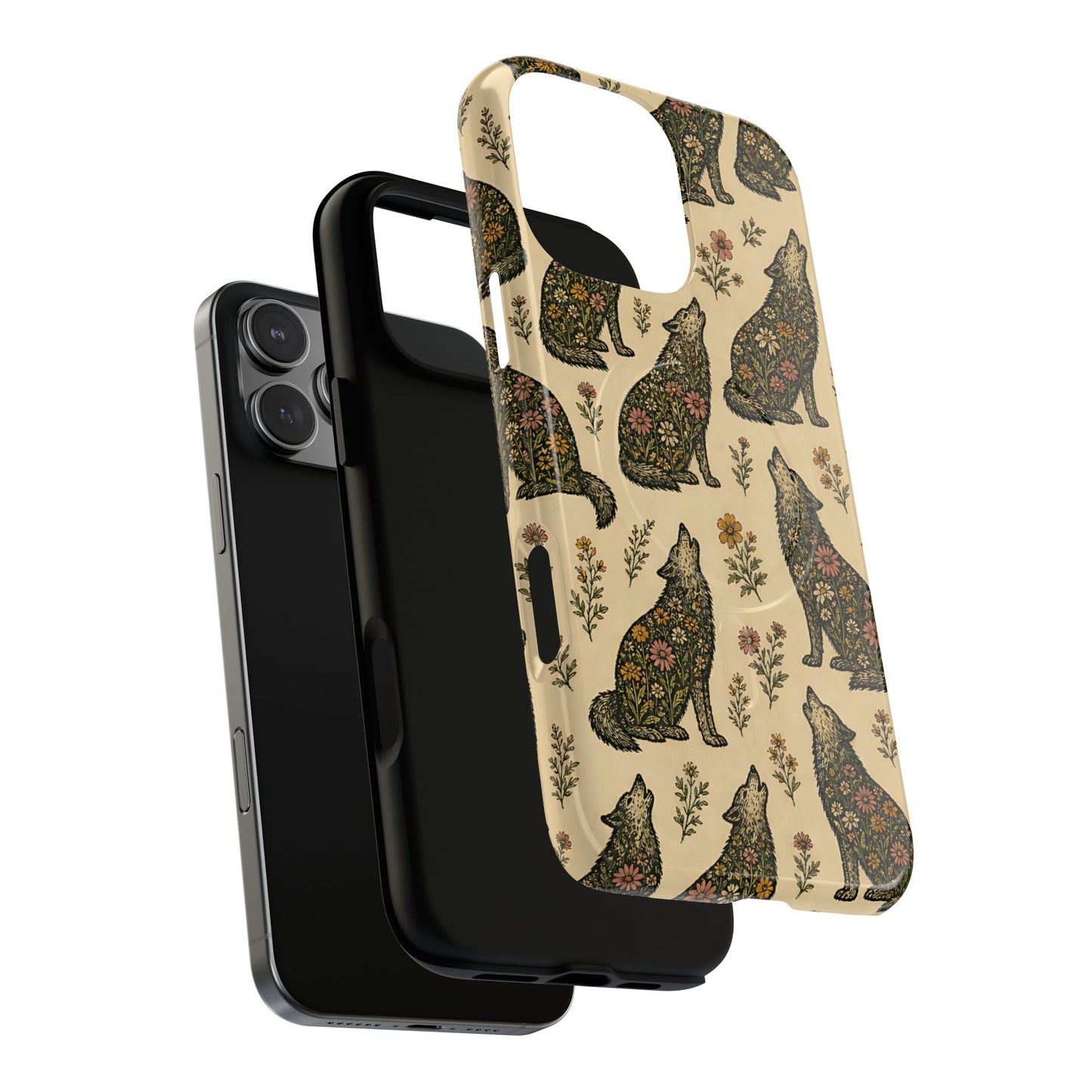 Floral Wolves Magnetic Case