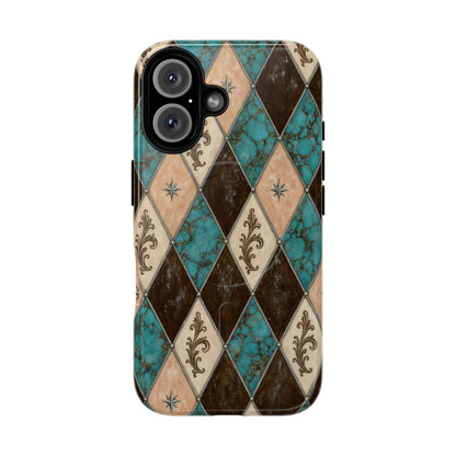 Turquoise Harlequin Magnetic Case