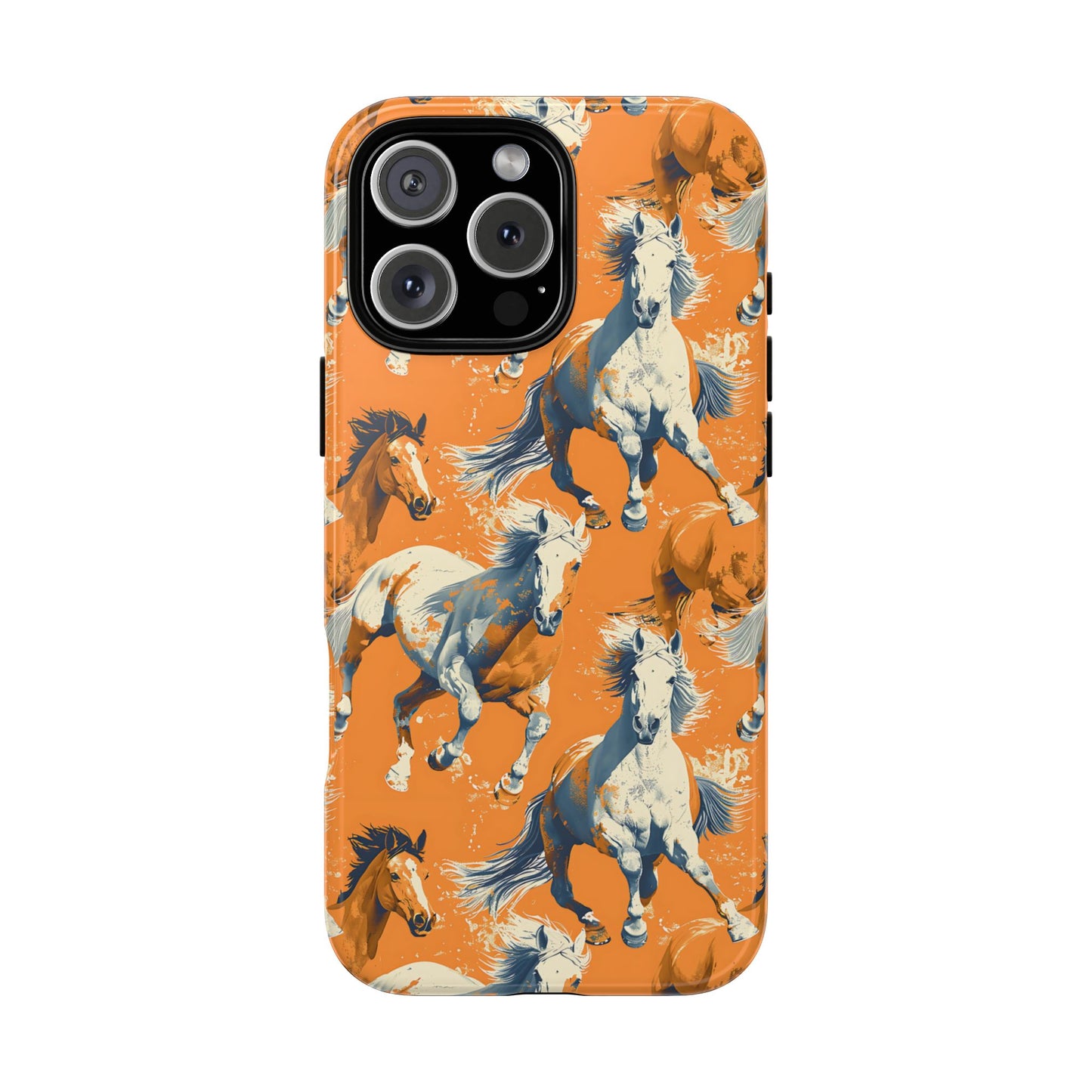 Orange Horses Tough Phone Case