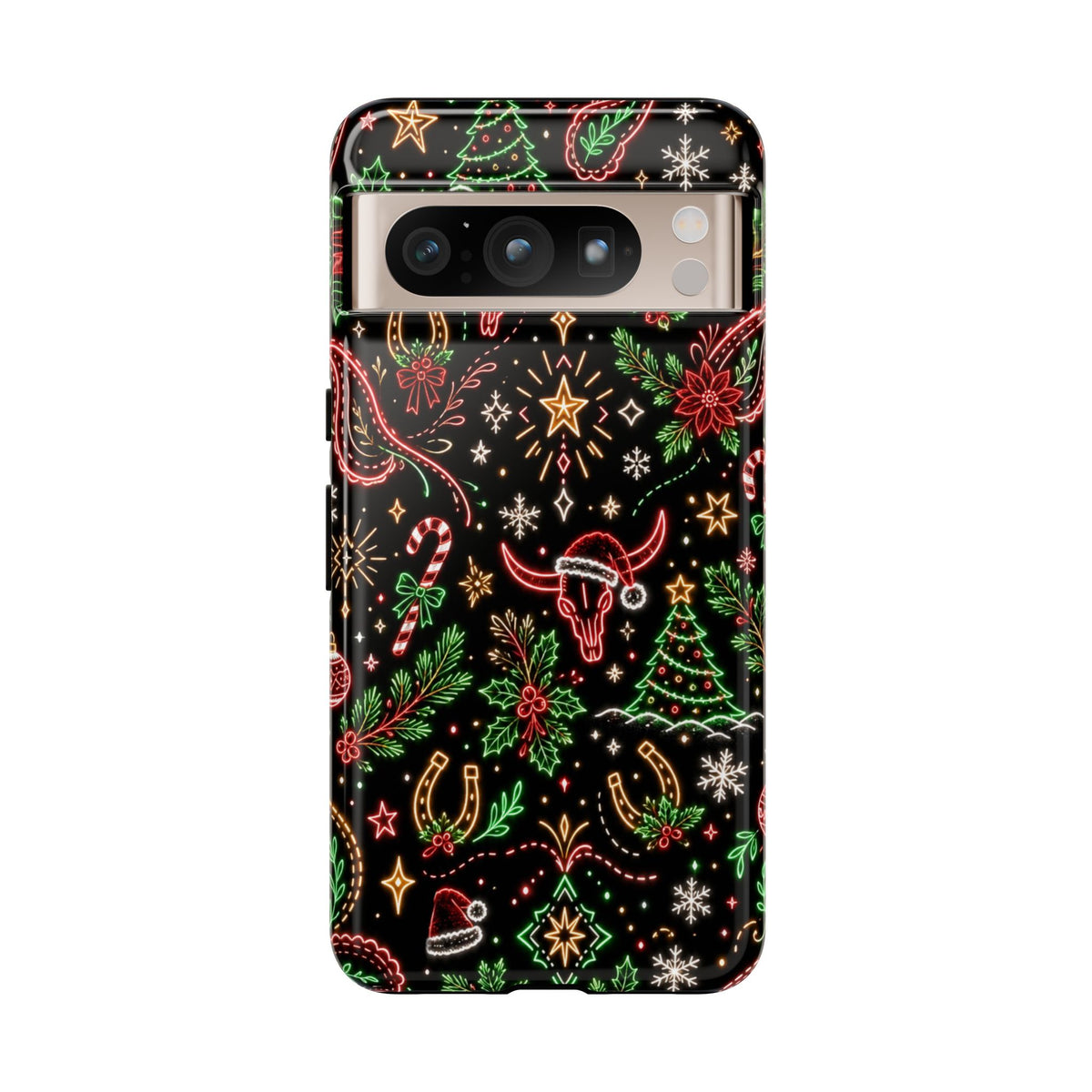 Neon Christmas Skulls Tough Case