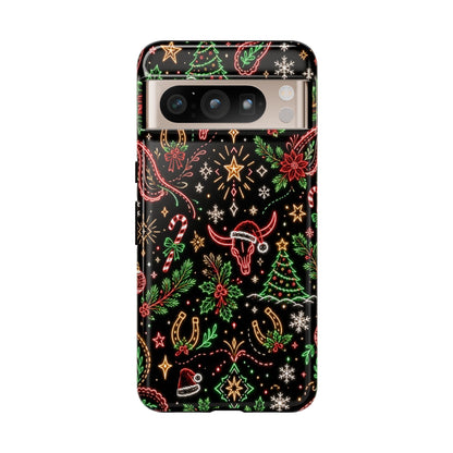 Neon Christmas Skulls Tough Case