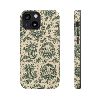 Longhorn Holiday Toile Tough Case