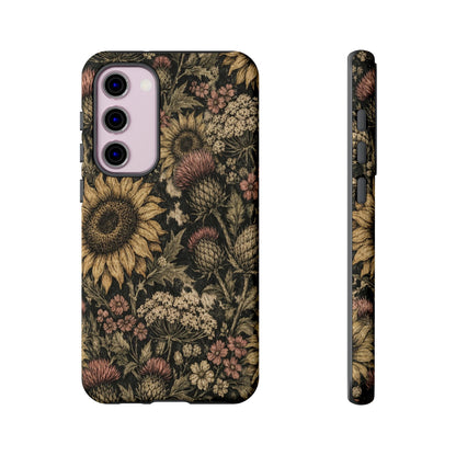 Cowhide Sunflower Thistles Tough Case
