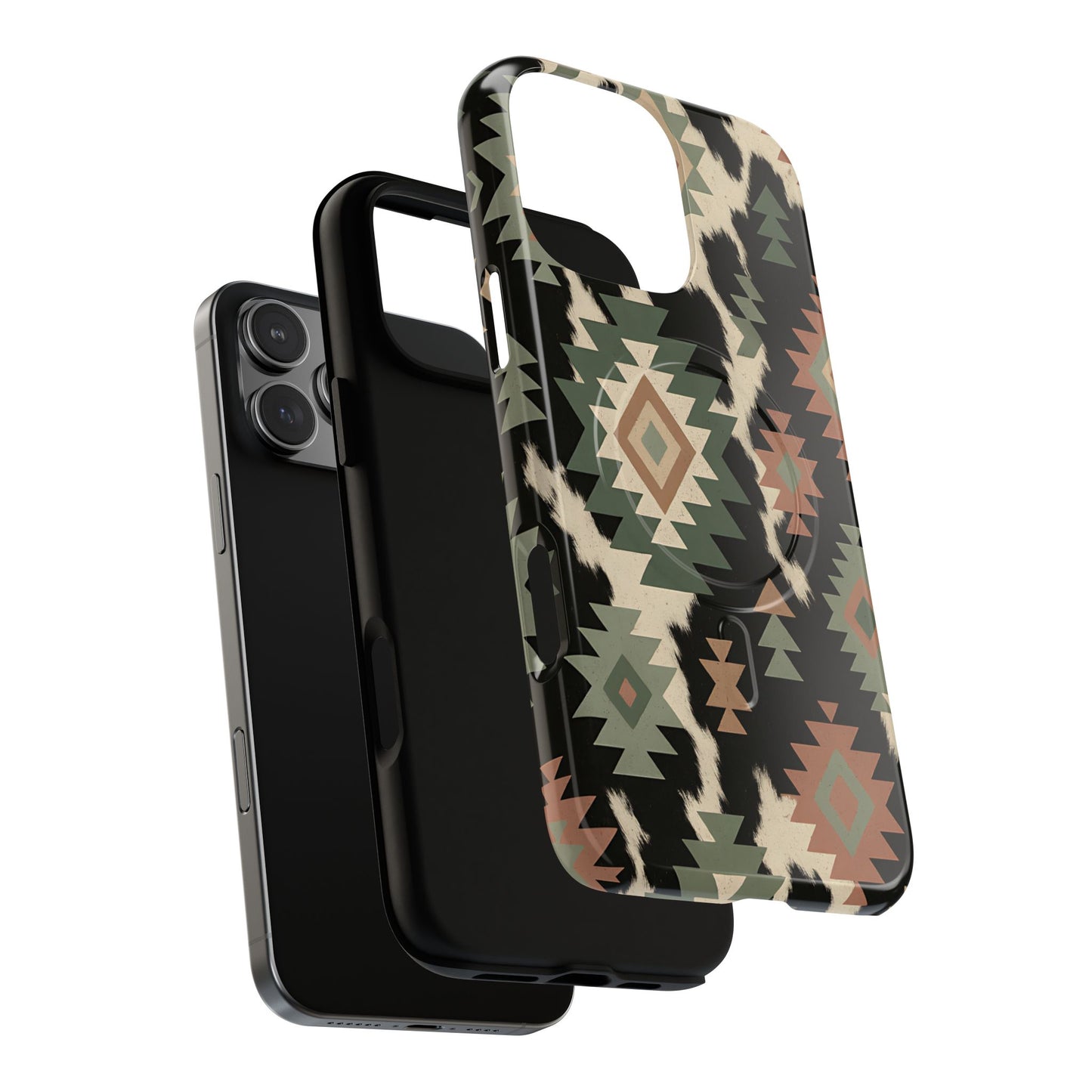 Sage Aztec + Cowhide Magnetic Case