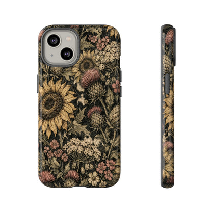 Cowhide Sunflower Thistles Tough Case