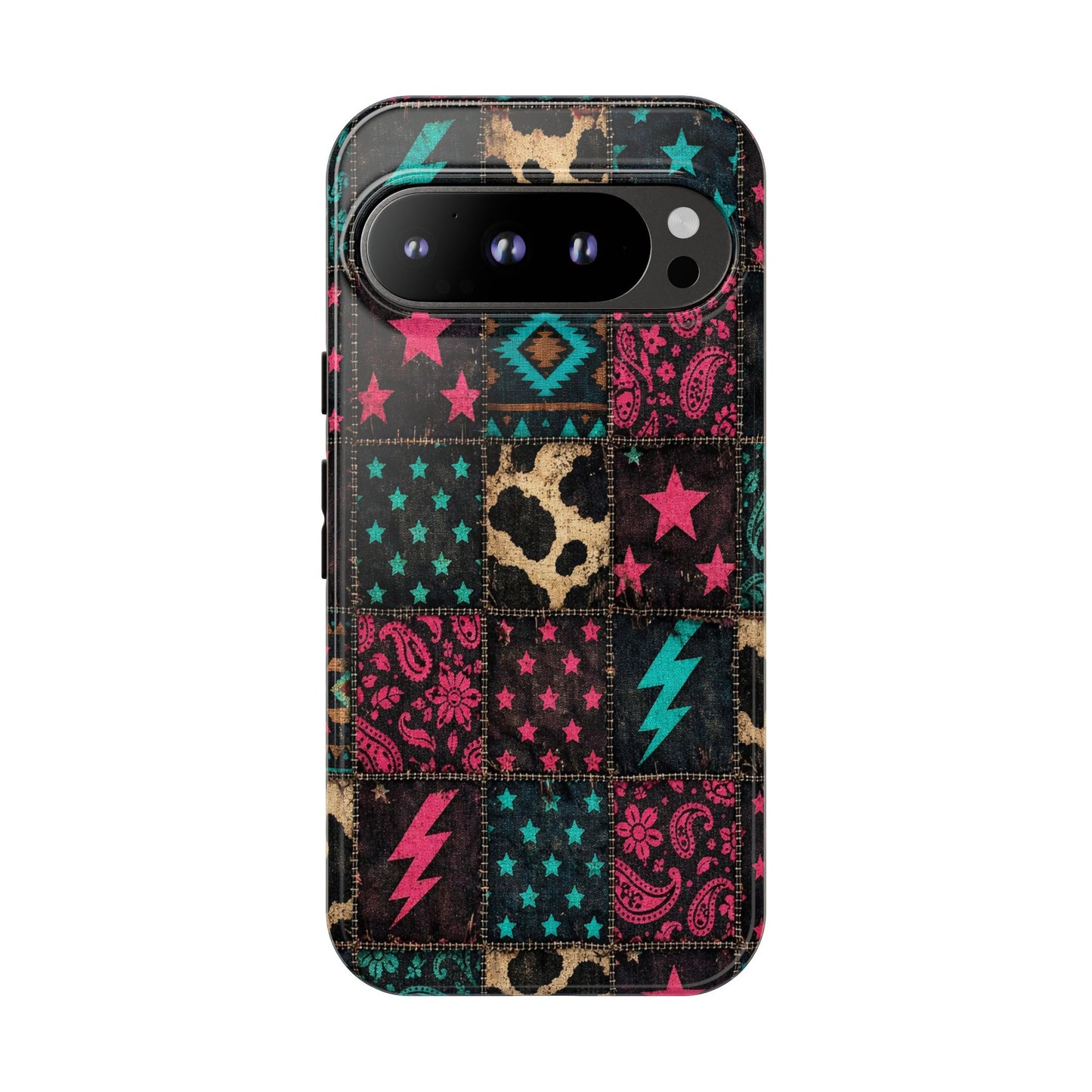 Neon Cowhide Patchwork Tough Case