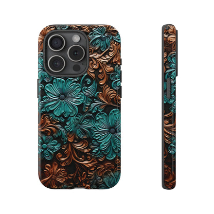 Faux Tooled Floral Tough Case