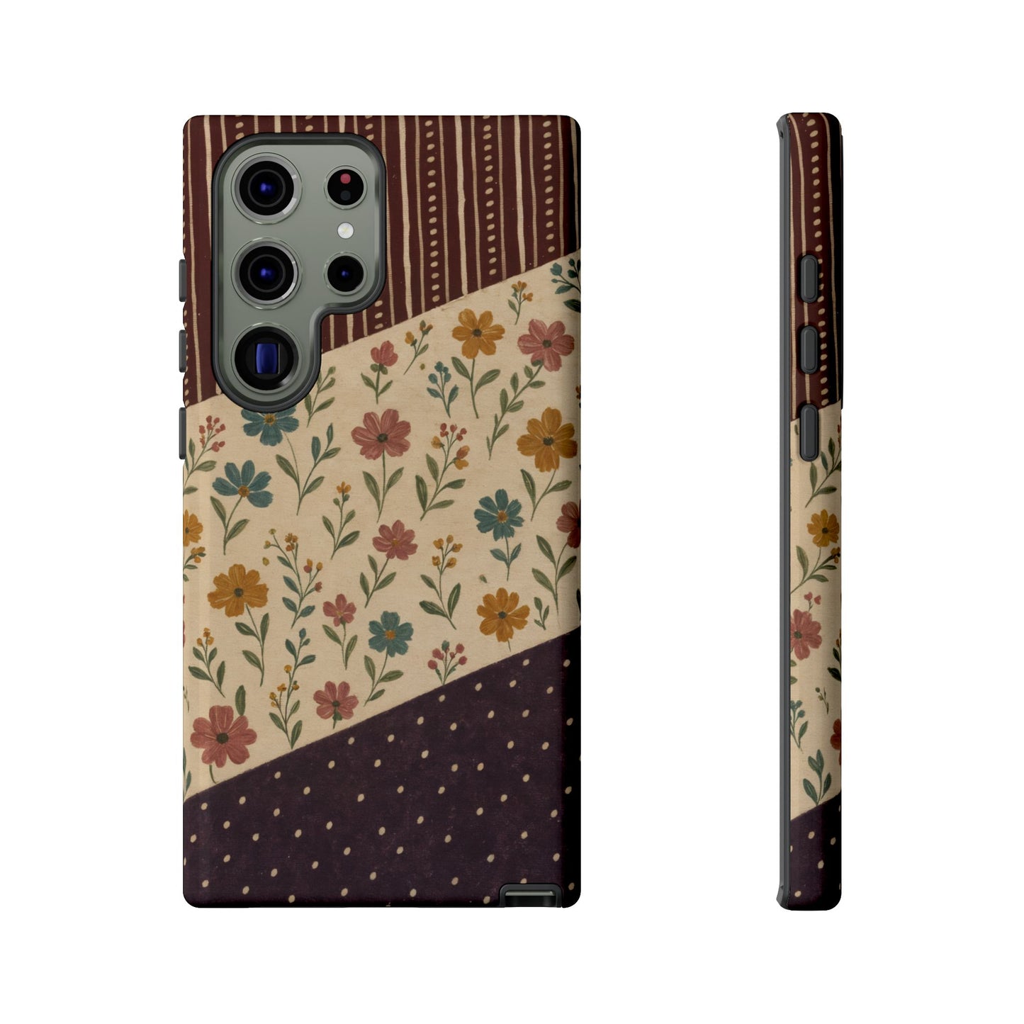 Fall Floral Stripe Tough Case