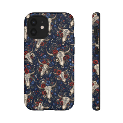 Patriotic Floral Skulls Tough Case