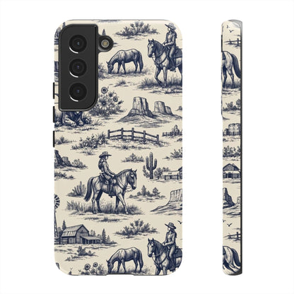 Western Toile Navy Tough Case