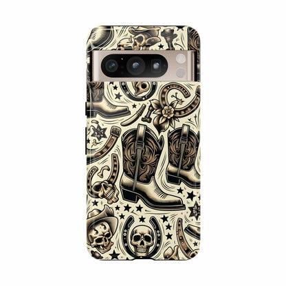 Skulls Boots Horseshoes Phone Case