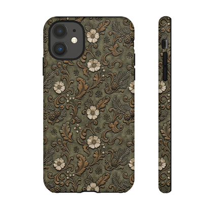 Sage Tooled Roses Tough Case