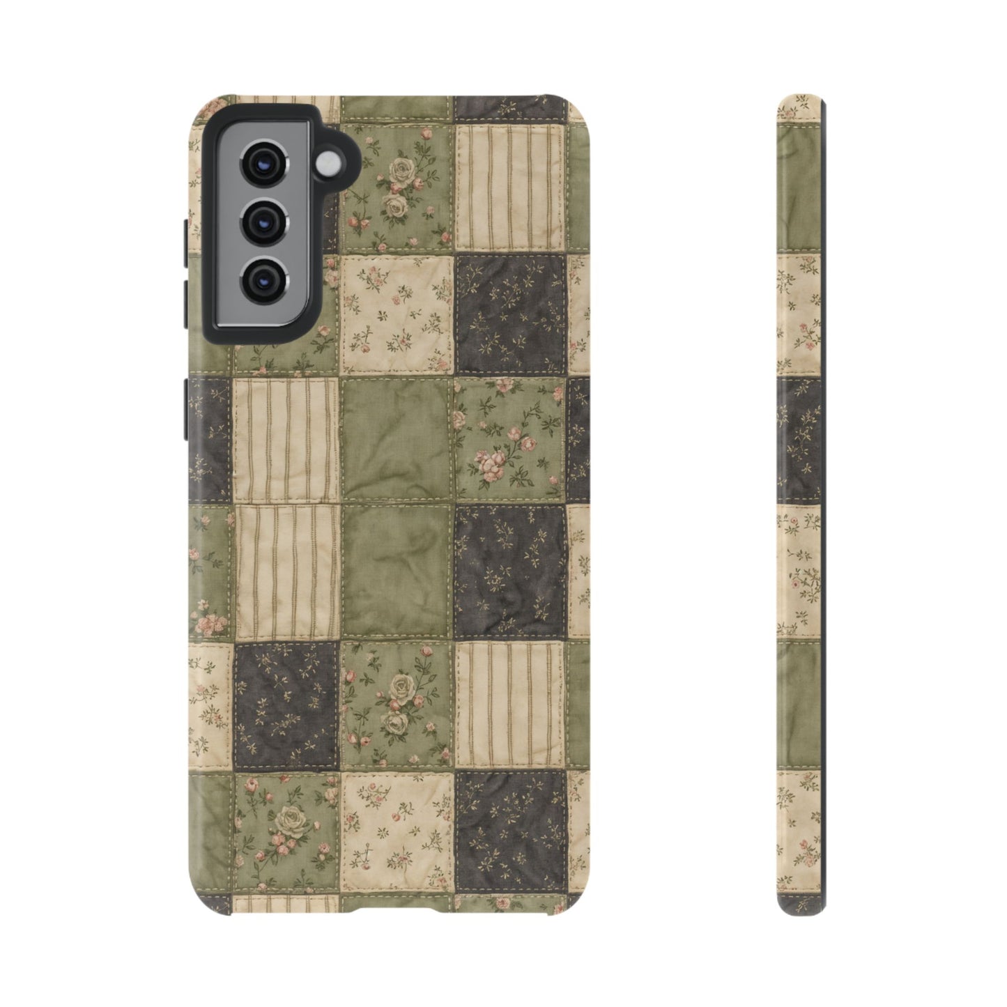Sage Floral Patchwork Tough Case