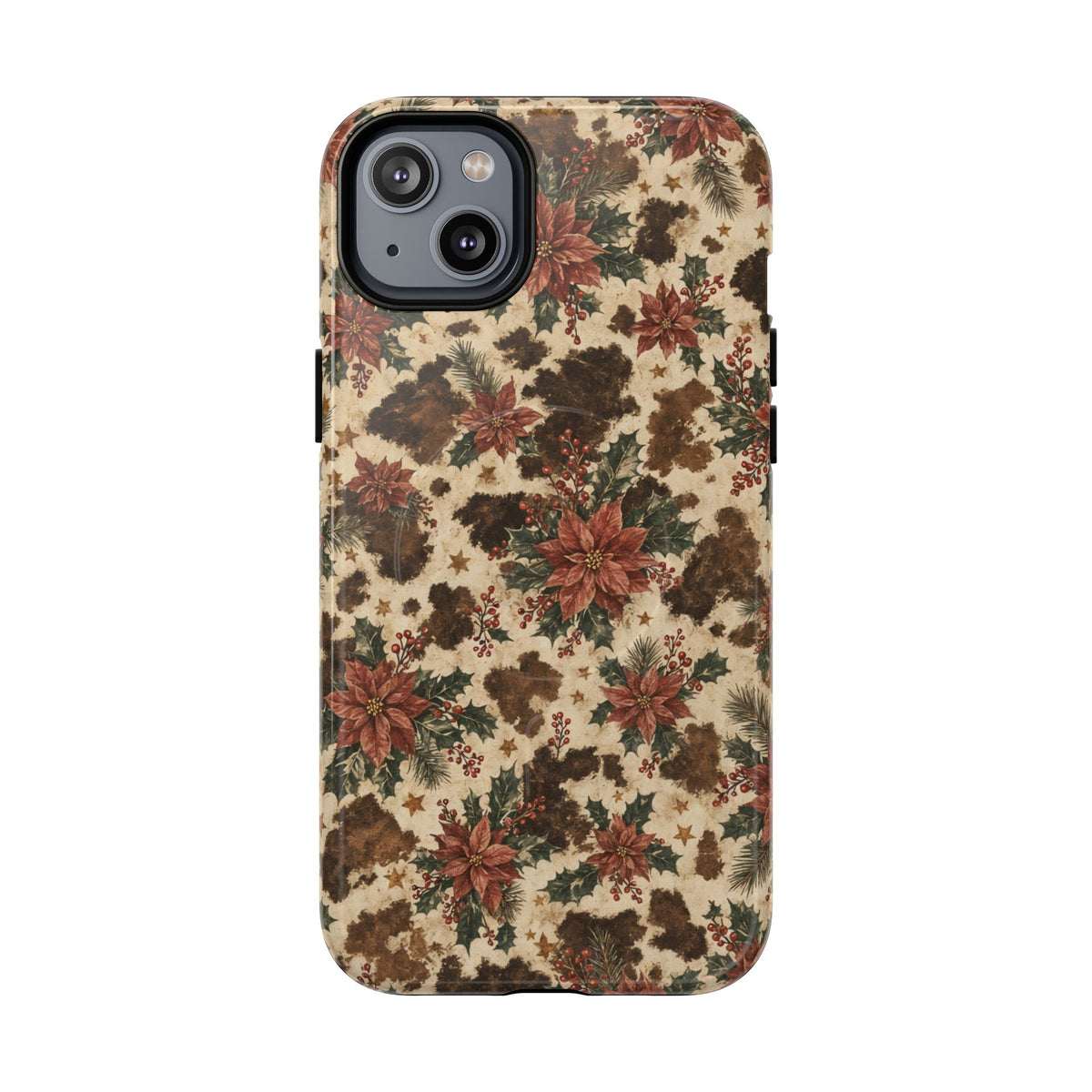 Cowhide Poinsettia Magnetic Case