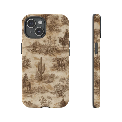 Ivory Cowhide Toile Tough Case