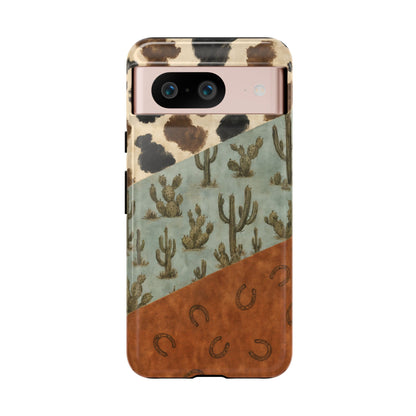 Cowhide Turquoise Cactus Tough Case