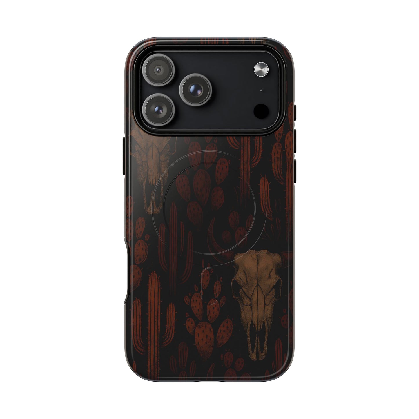 Midnight Cactus Bull Skull Magnetic Case