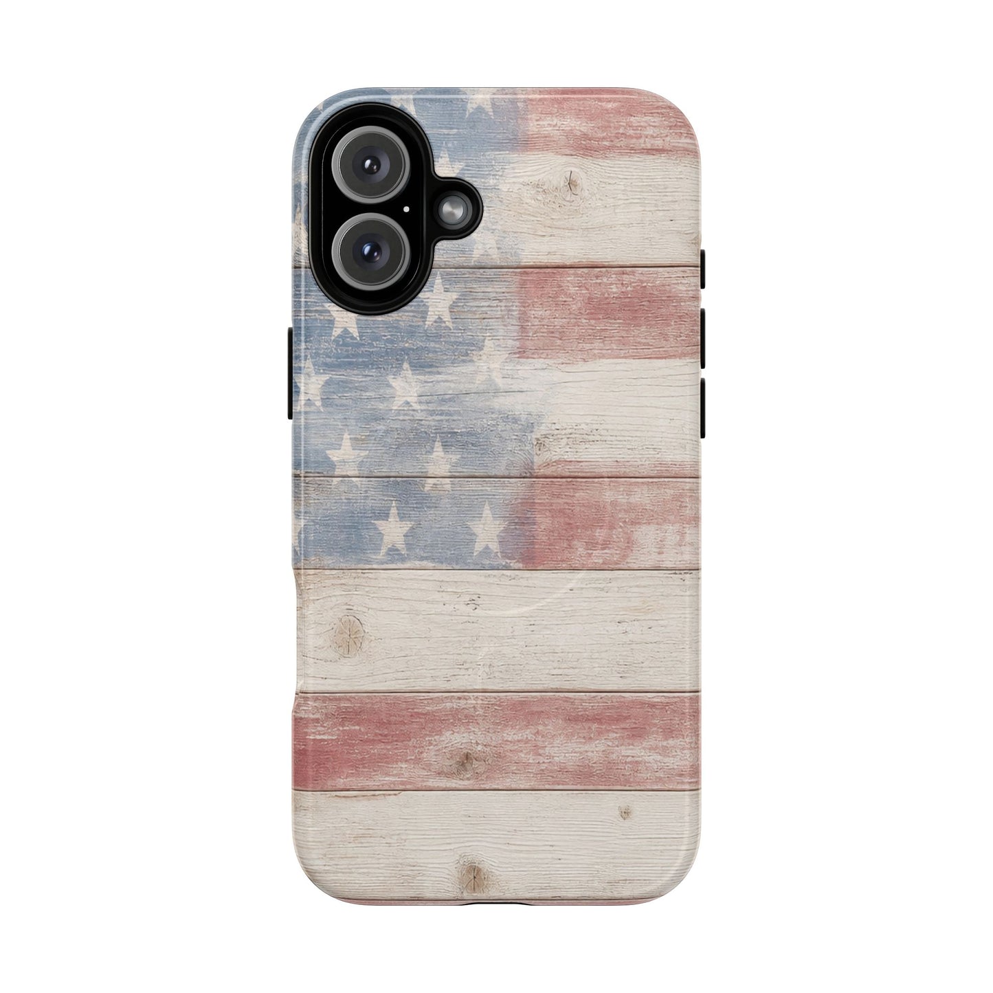 White Wood Flag Magnetic Case