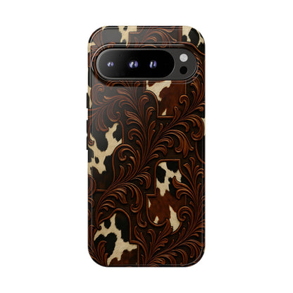 Faux Tooled Cowhide Tough Phone Case