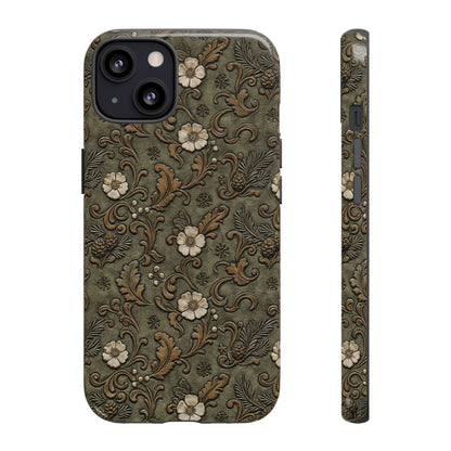 Sage Tooled Roses Tough Case