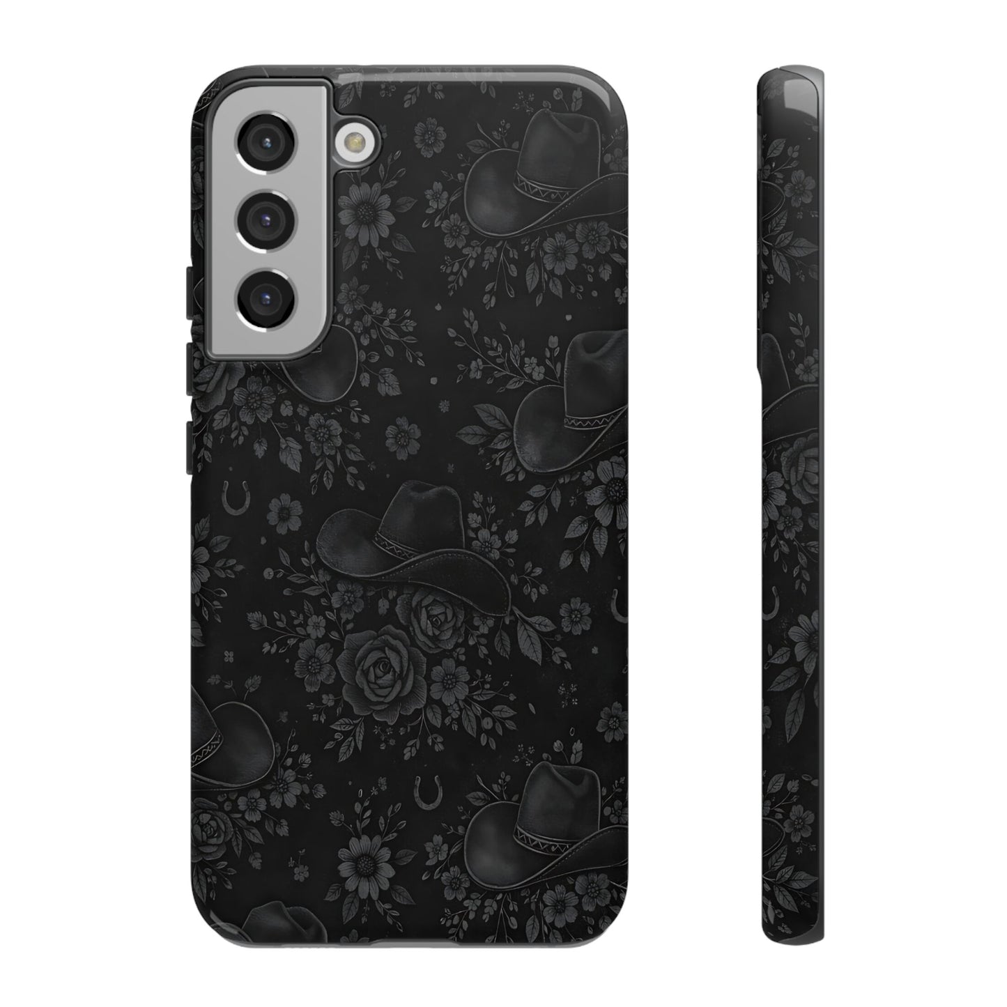 Western Noir Floral Hats Tough Case