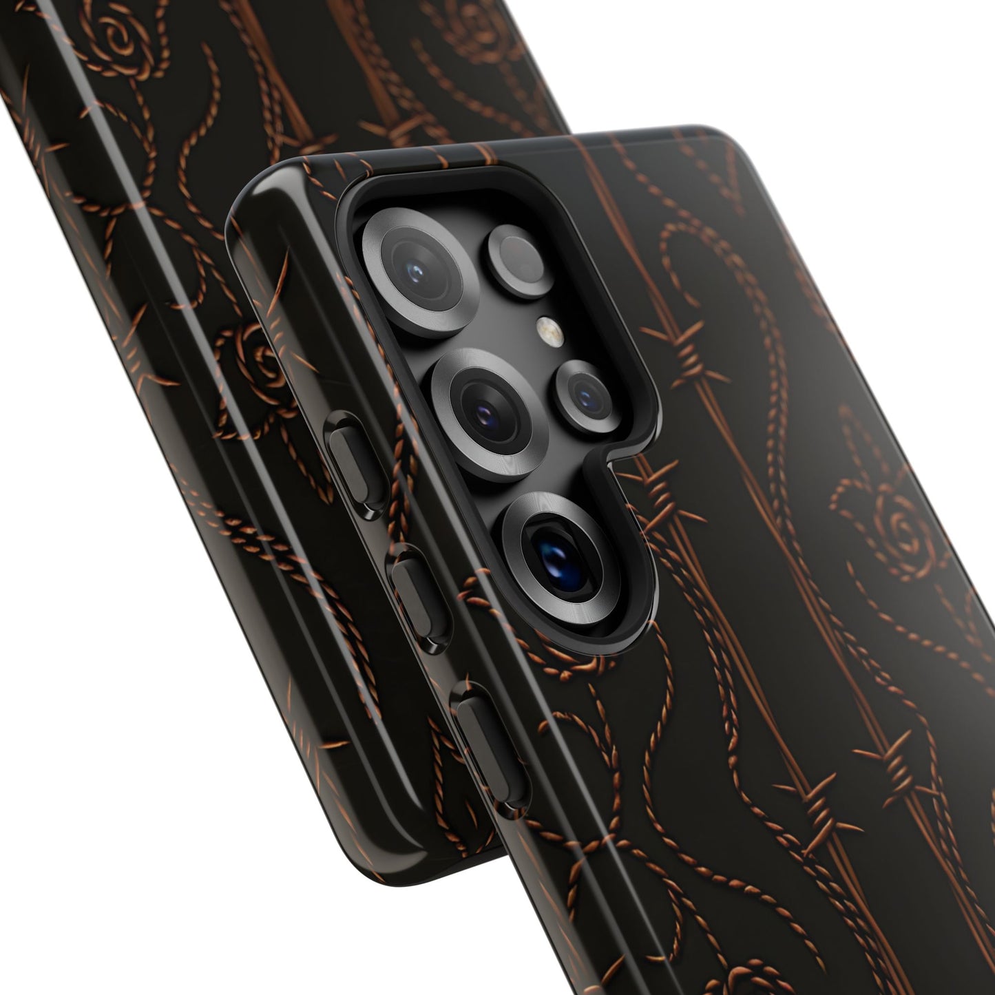Black Copper Vine Stitch Tough Phone Case
