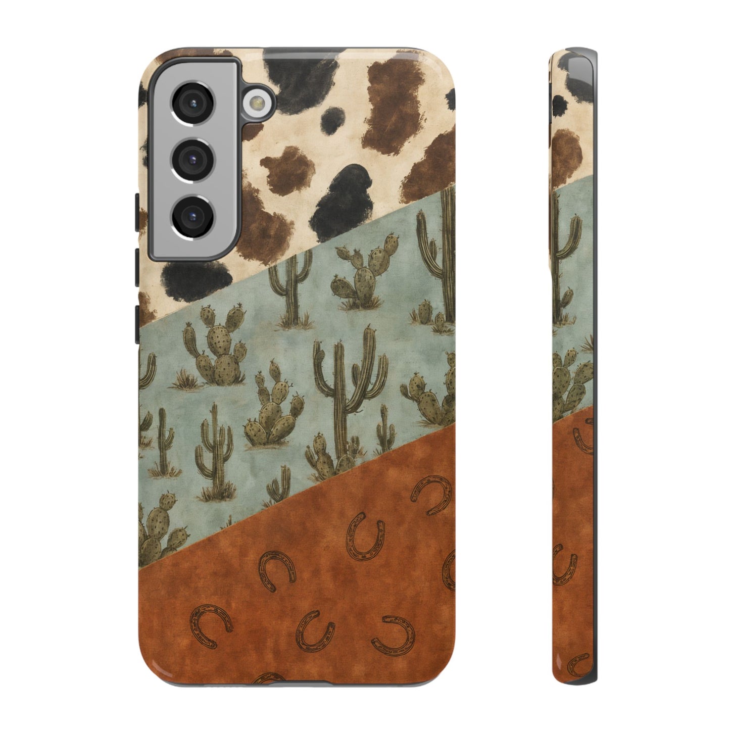 Cowhide Turquoise Cactus Tough Case