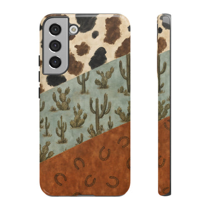 Cowhide Turquoise Cactus Tough Case
