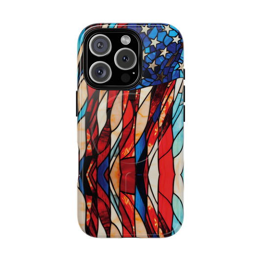 American Flag Stained Glass Magnetic Case