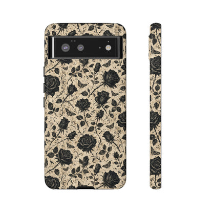 Black Rose Bone Tough Case