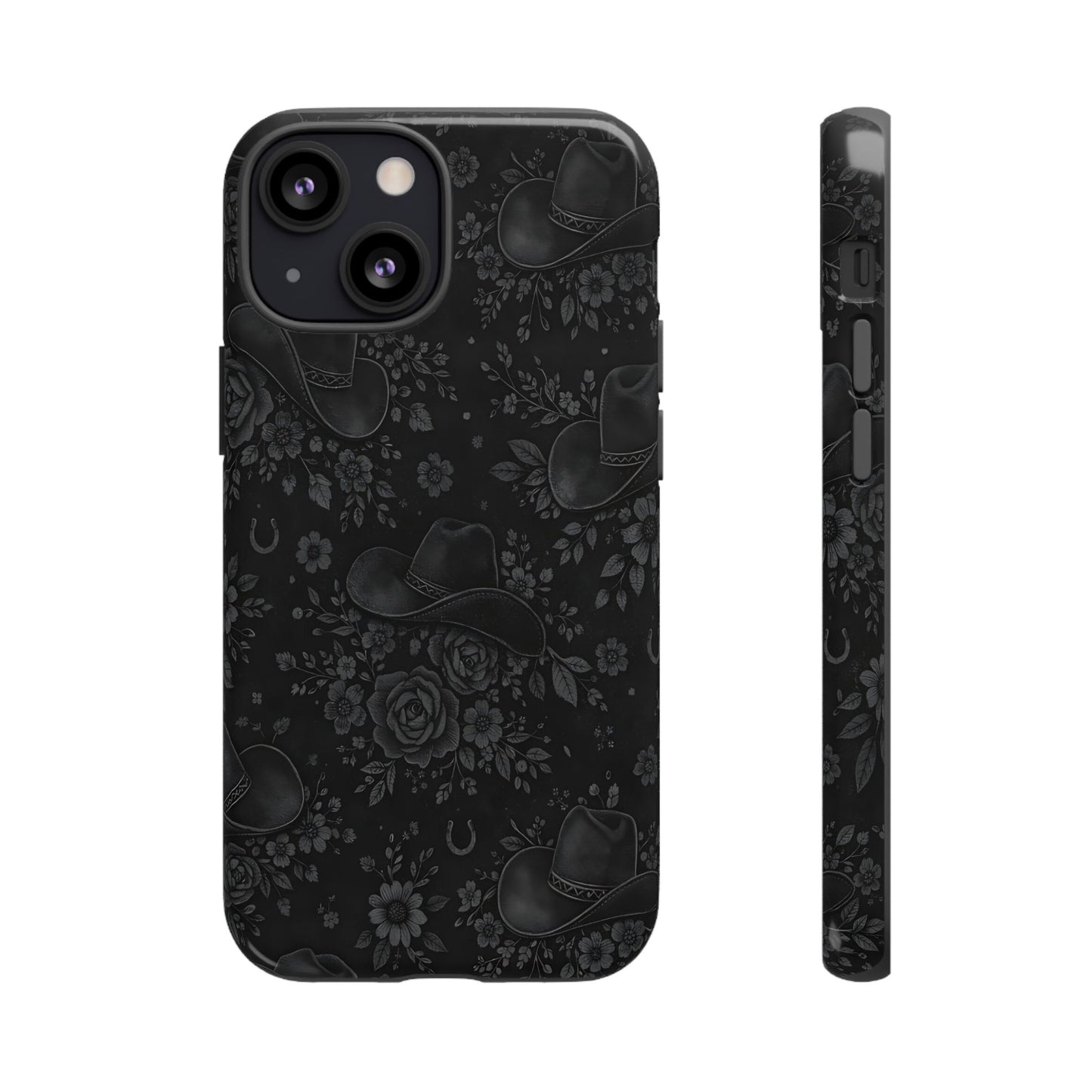 Western Noir Floral Hats Tough Case