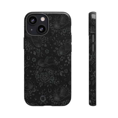 Western Noir Floral Hats Tough Case