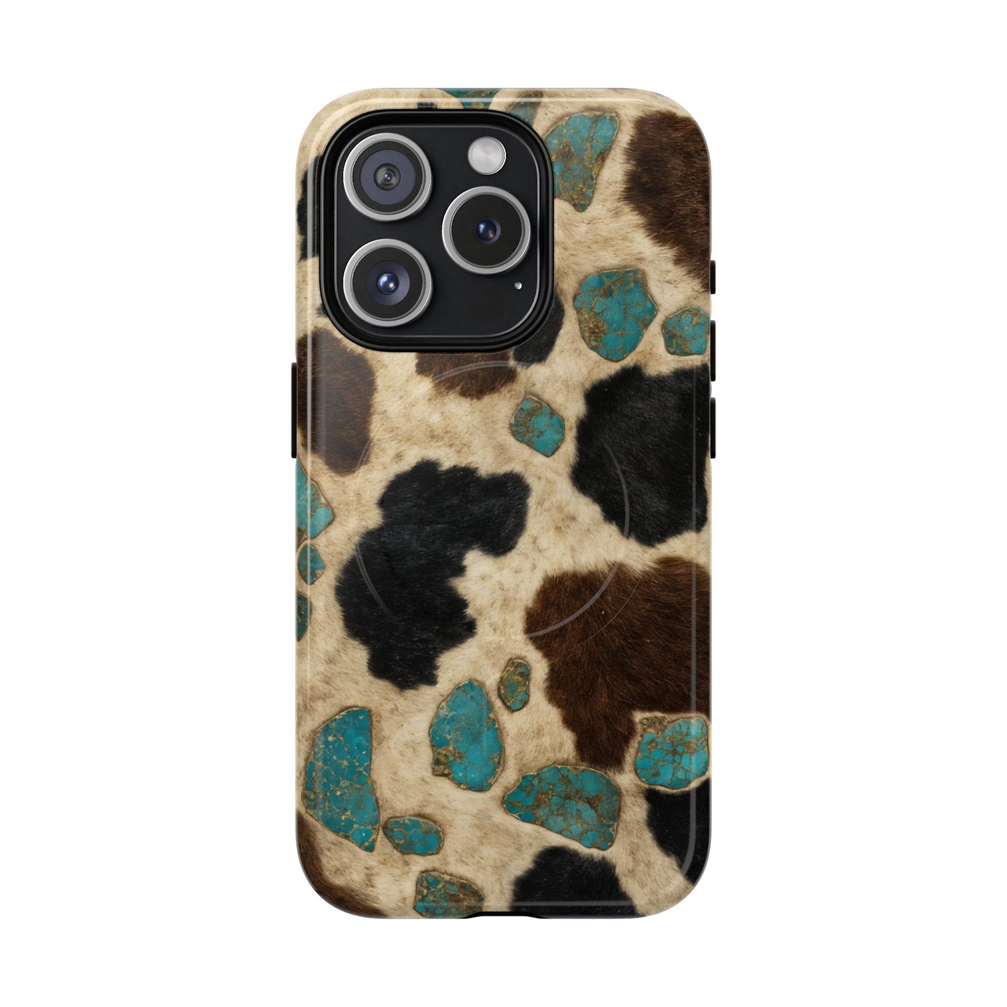 Turquoise Cowhide Magnetic Case