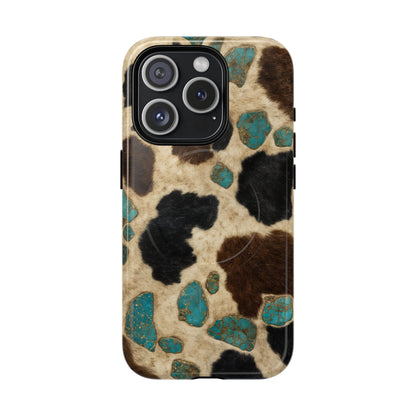 Turquoise Cowhide Magnetic Case