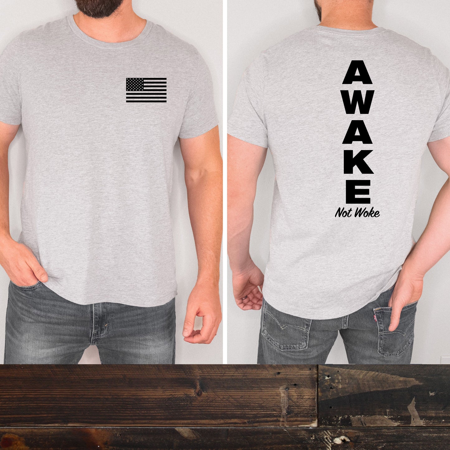 Awake Not Woke Vertical T-shirt