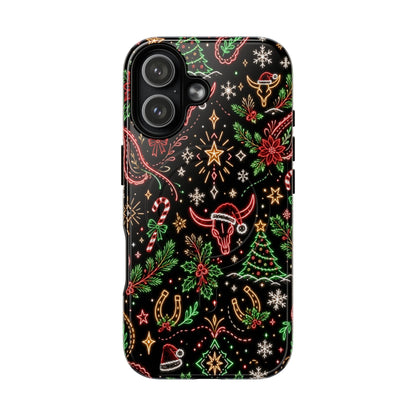 Neon Christmas Skulls Magnetic Case