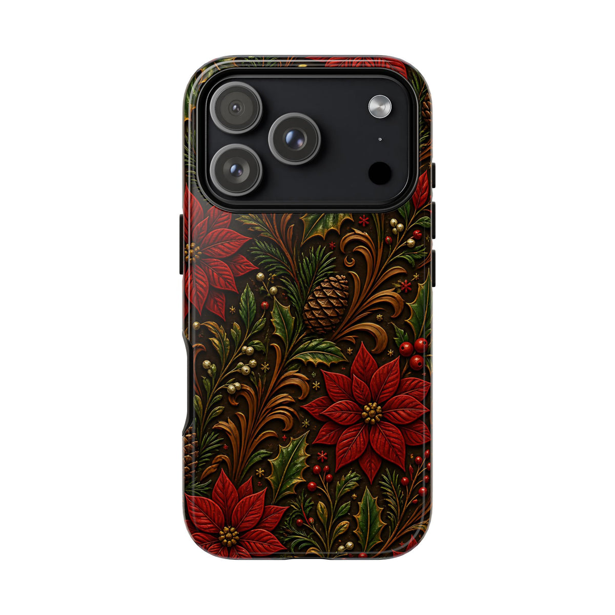 Carved Christmas Holly Tough Case