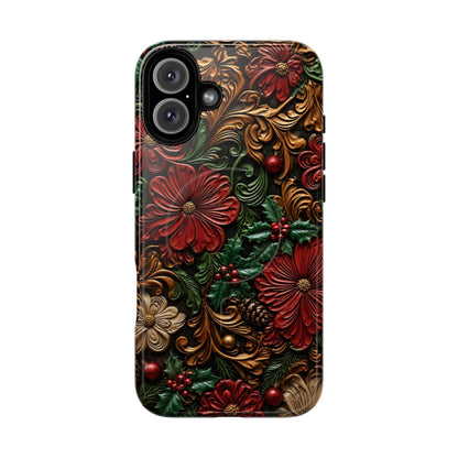 Tooled Christmas Blooms Magnetic Case