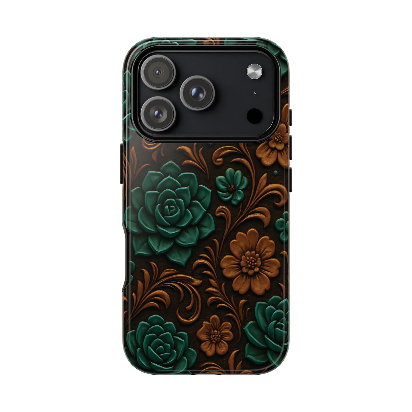 Faux Tooled Succulents Tough Phone Case