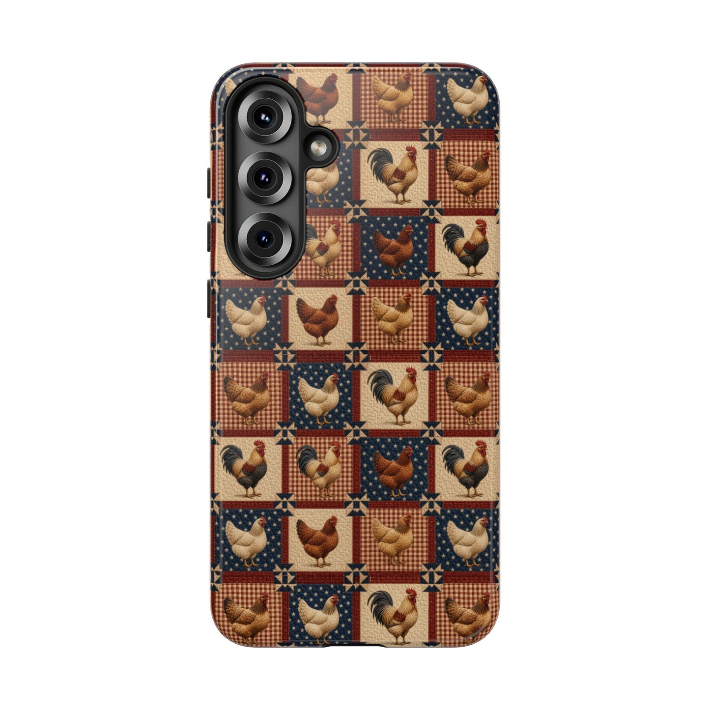 Patriotic Chicken Patchwork Tough Case