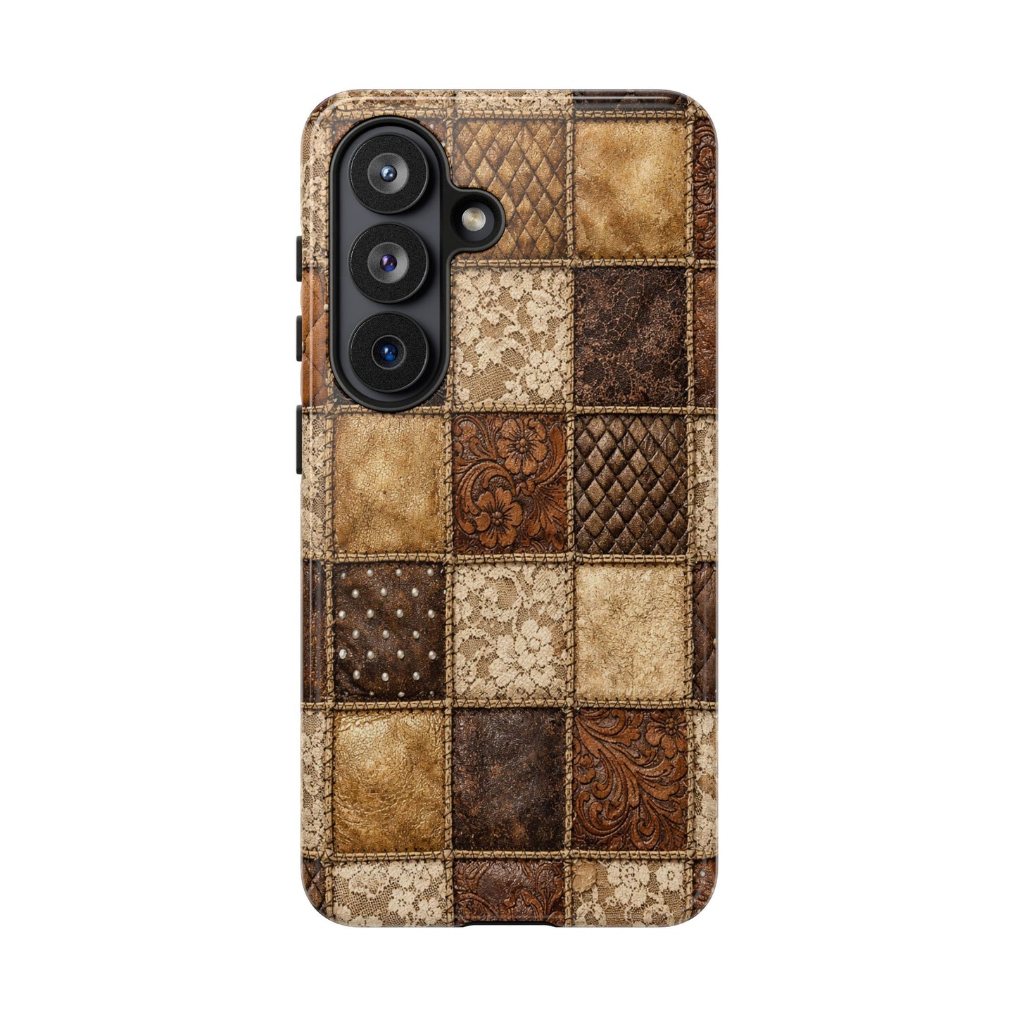 Leather Lace Patchwork Tough Case