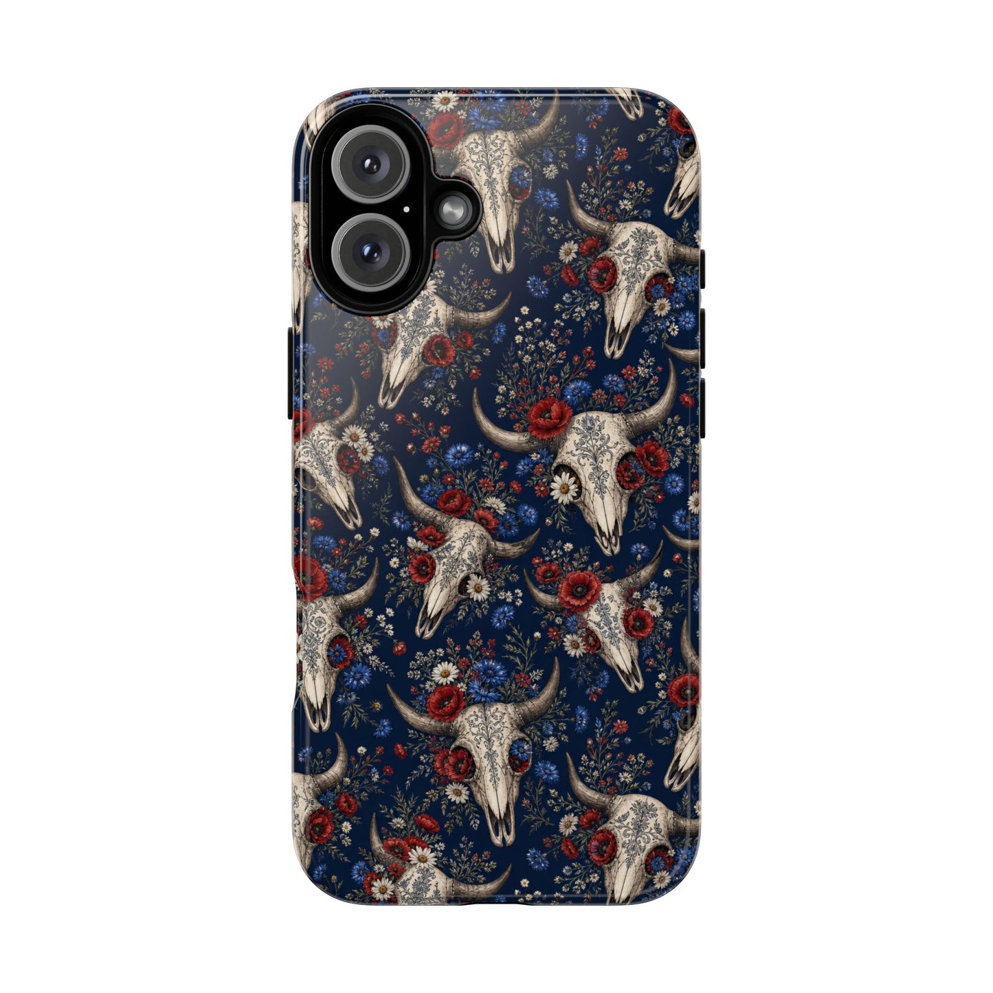 Patriotic Floral Skulls Tough Case