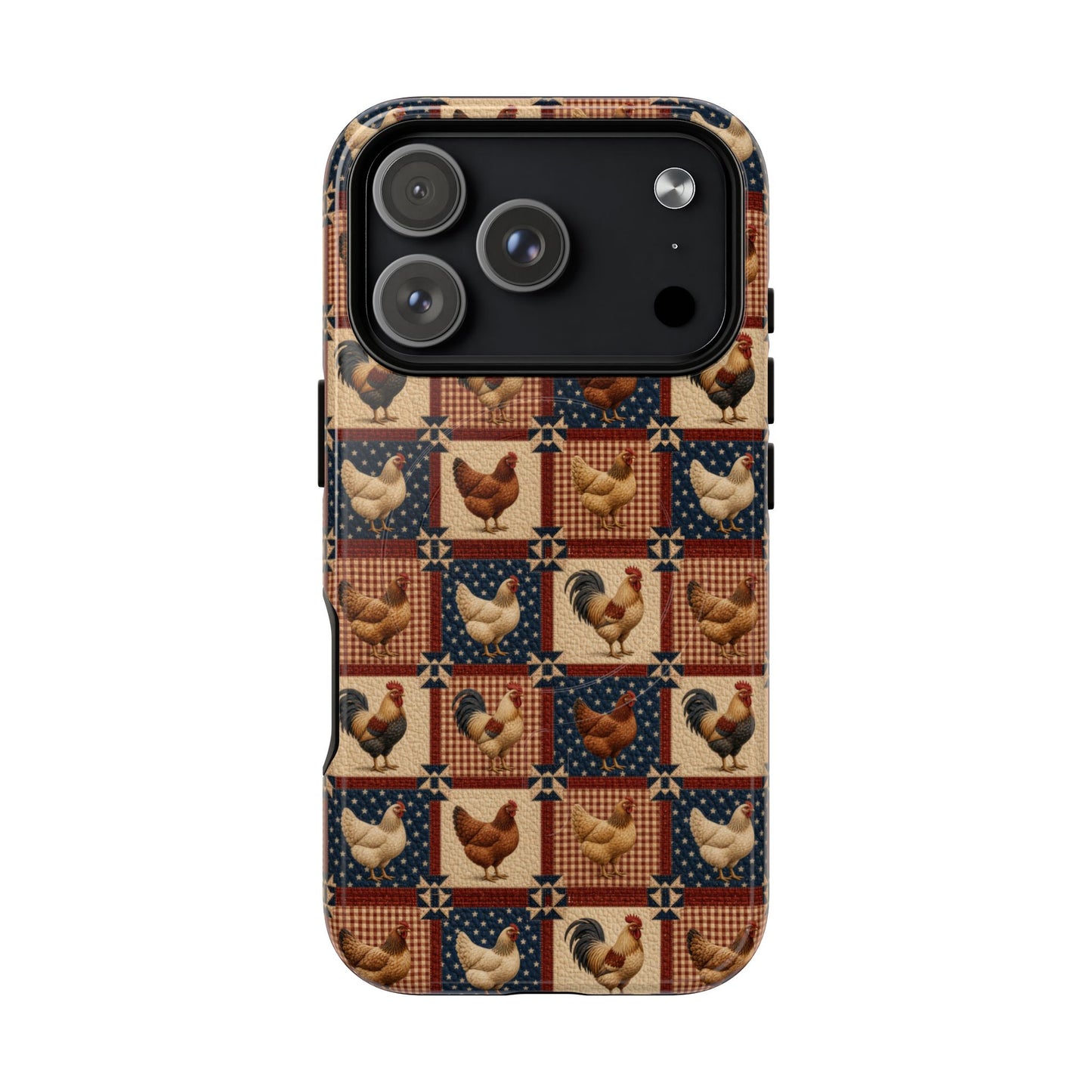 Patriotic Chicken Patchwork Magnetic Case