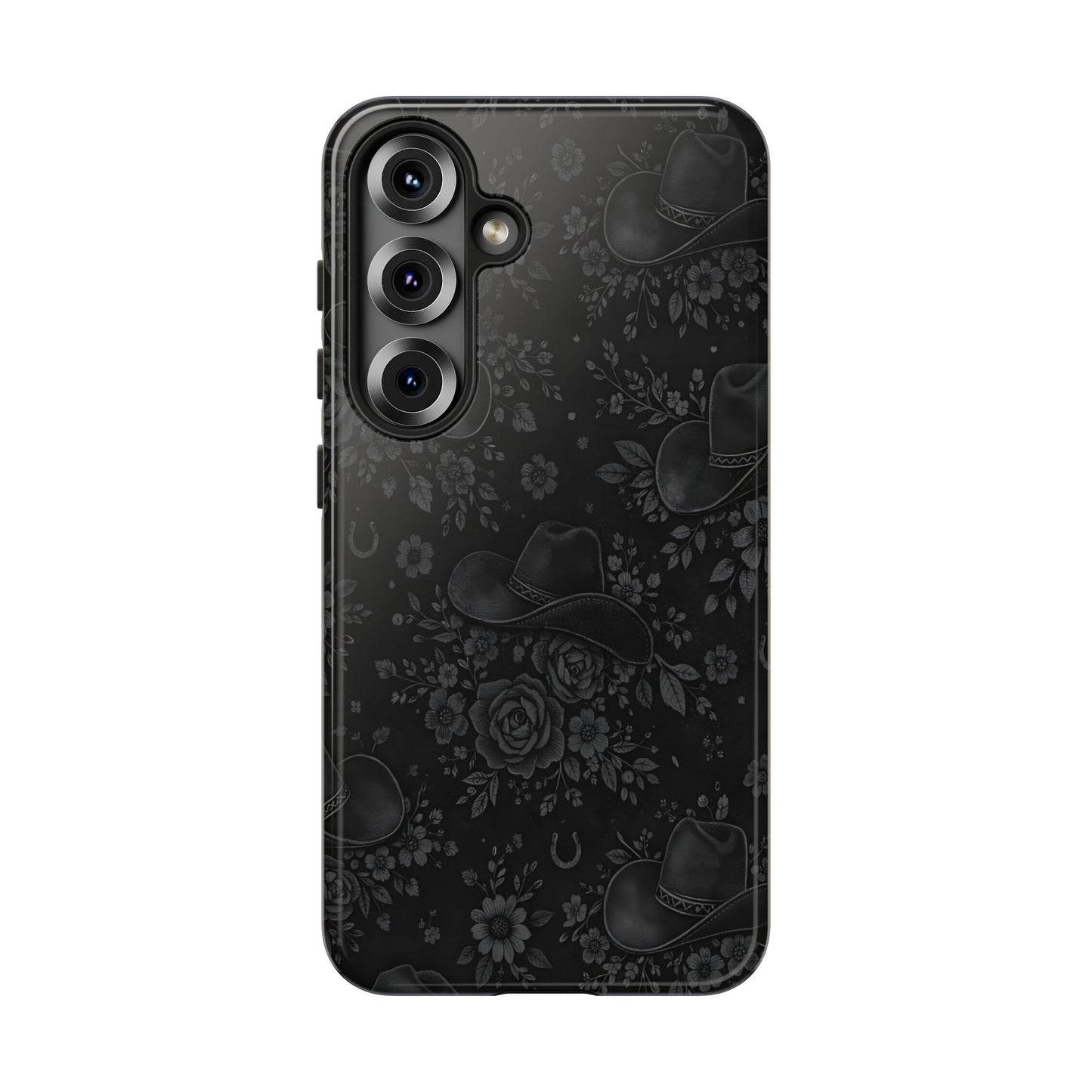 Western Noir Floral Hats Tough Case