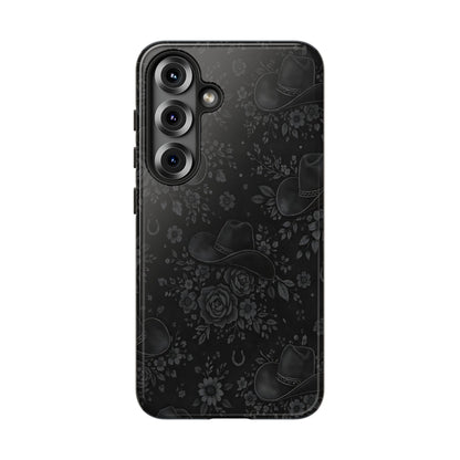 Western Noir Floral Hats Tough Case