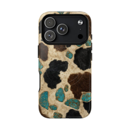 Turquoise Cowhide Magnetic Case