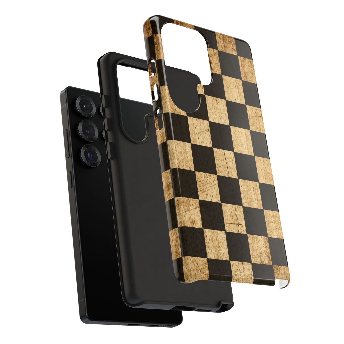 Checkered Rustic Wood Tough Phone Case