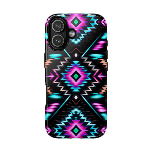 Black Neon Aztec Rug Tough Case